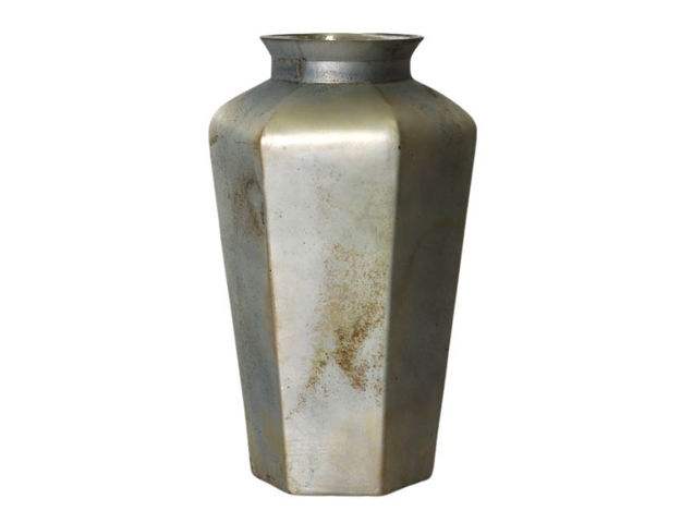 Slika Staklo vaza h34 d22cm srebrna s brončanim efektom