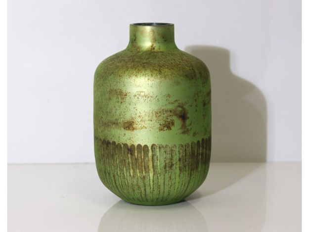 Slika Staklo vaza h30 d20cm zelena