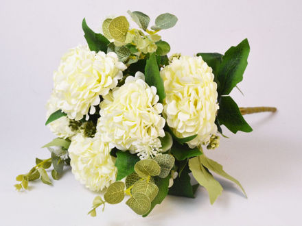 Slika Buket mix cvijeće i zelenilo 45 cm; bijela