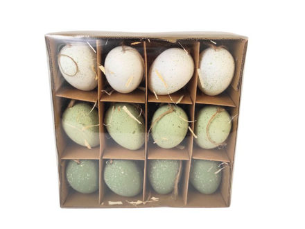 Slika Dekorativna plastična jaja u kutiji, 6cm., S/12kom.,mix boje