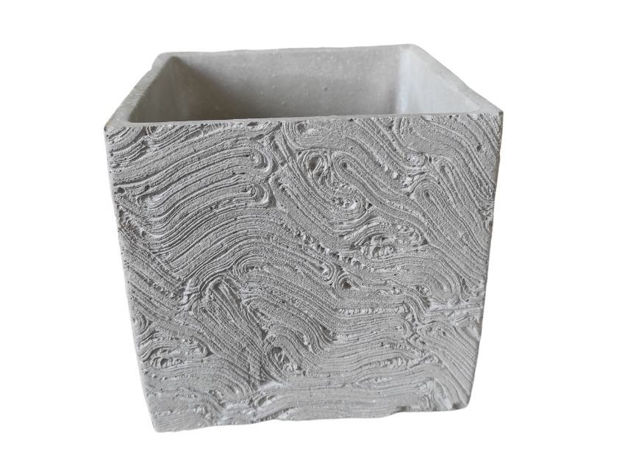 Slika Cement posuda dekorativna 14.5x14.5x14 cm