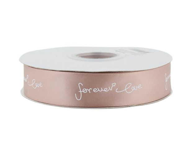 Slika Traka saten forever love 25mm/41,1m alt roza