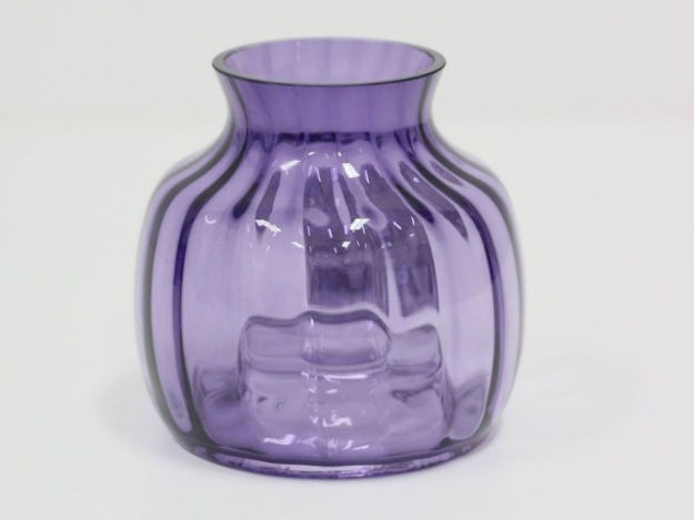 Slika Staklo vaza optic h13,5d13cm šlif ljubičasta