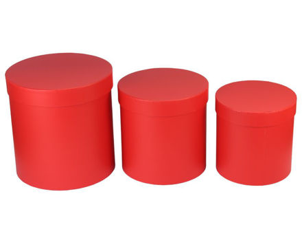 Slika Poklon kutija okrugla S/3 20x20,17x17,15x15CM, crvena