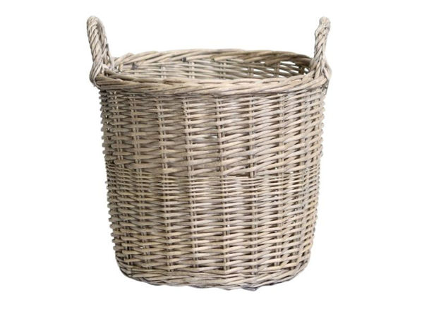 Slika Košara okrugla s ručkama d34 h30/37cm natur wash