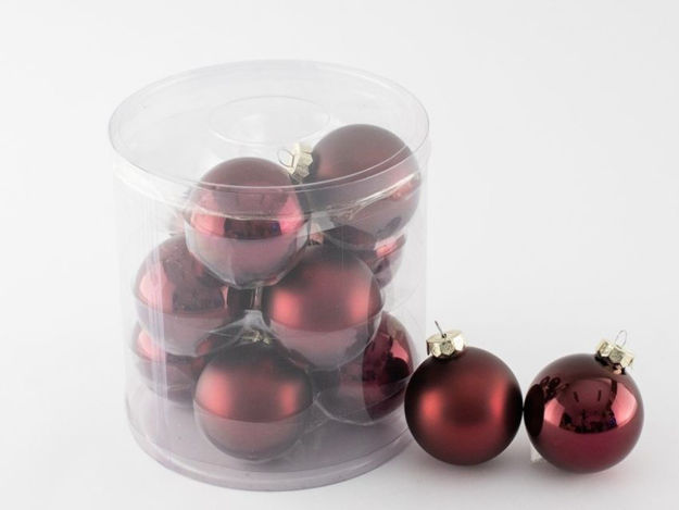 Slika Staklene kuglice 6cm/12kom-burgundy s/m