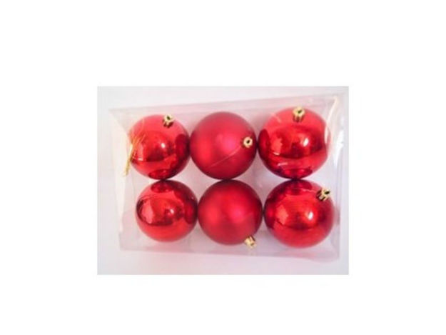 Slika Plastične kuglice 8cm/6kom - crvena S/M