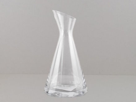 Slika Staklo vaza h15,5cm d7cm šlif kosi rub