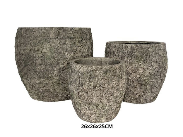 Slika Posuda fiber cement 26x26x25cm. Siva