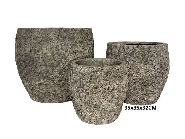 Slika Posuda fiber cement 35x35x32cm. Siva