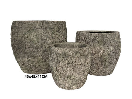 Slika Posuda fiber cement 45x45x41cm. Siva