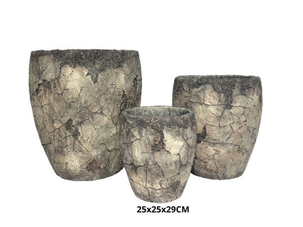 Slika Posuda fiber cement 25x25x29cm. Siva