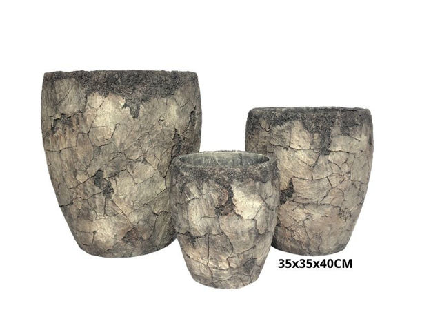 Slika Posuda fiber cement 35x35x40cm. Siva