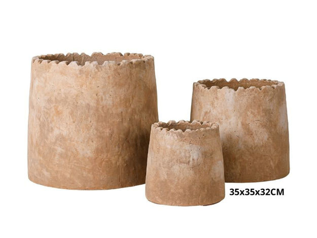 Slika Posuda fiber cement 35x35x32cm. Sv. Smeđa
