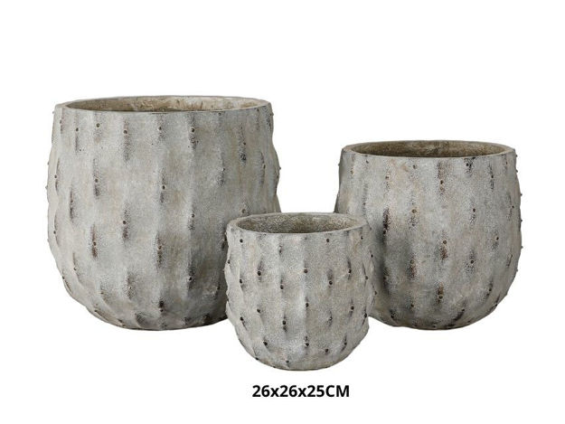 Slika Posuda fiber cement s uzorkom 26x26x25cm. Sv. Siva