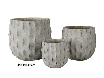 Slika Posuda fiber cement s uzorkom 44x44x41cm. Sv. Siva