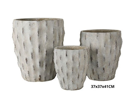 Slika Posuda fiber cement s uzorkom 37x37x41cm. Sv. Siva