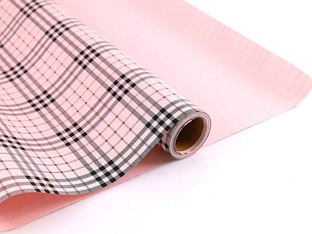 Slika Charm folija pastel tartan 58cm/15mt - sv.Roza