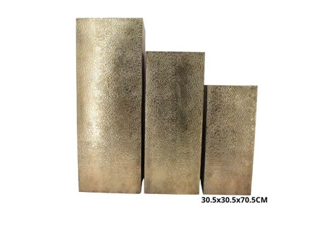 Slika Postament metalni 30.5x30.5x70.5cm. Zlatna