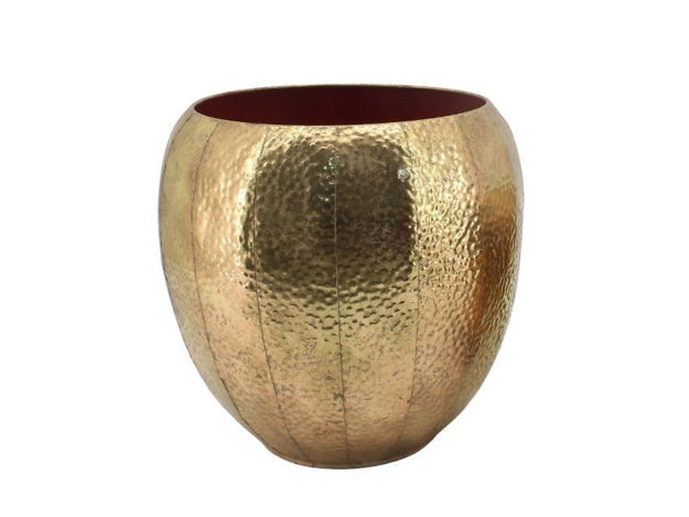 Slika Posuda metalna 37.5x37.5x36cm. Zlatna
