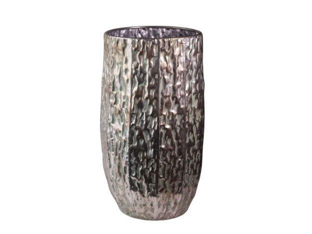 Slika Posuda metalna 30x30x51.5cm. Siva/zelena