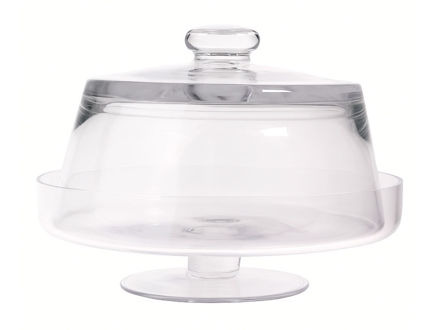 Slika Stalak staklo na nogu d27 h22cm; sa zvonom; transparent
