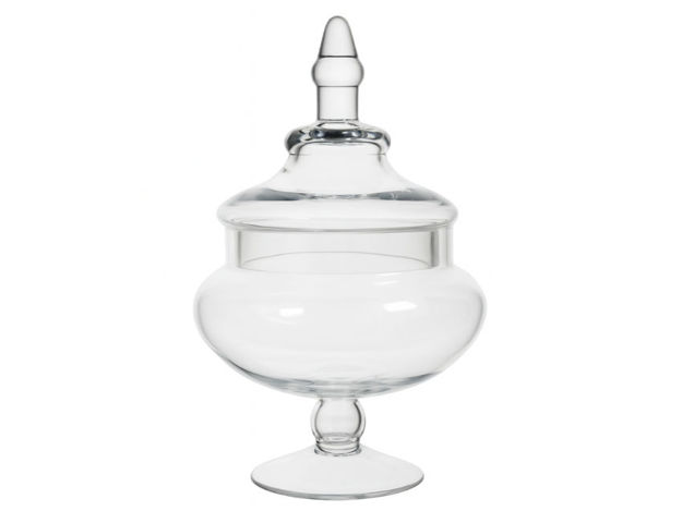 Slika Posuda staklo s poklopcem d14.5 h29cm; transparent