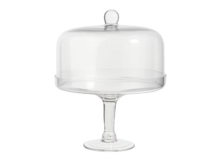 Slika Stalak staklo na nogu d30 h26cm; sa zvonom; transparent