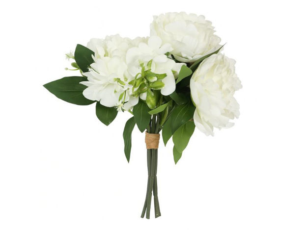Slika Buket peonija/hortenzija 30 cm; bijela