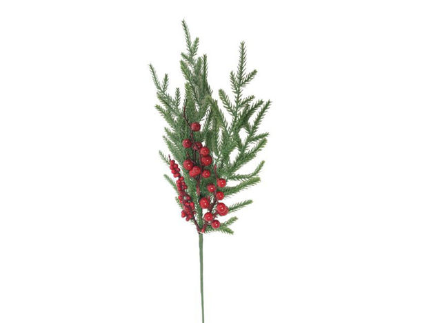 Slika Grana borovina/berry 60 cm; zelena/crvena