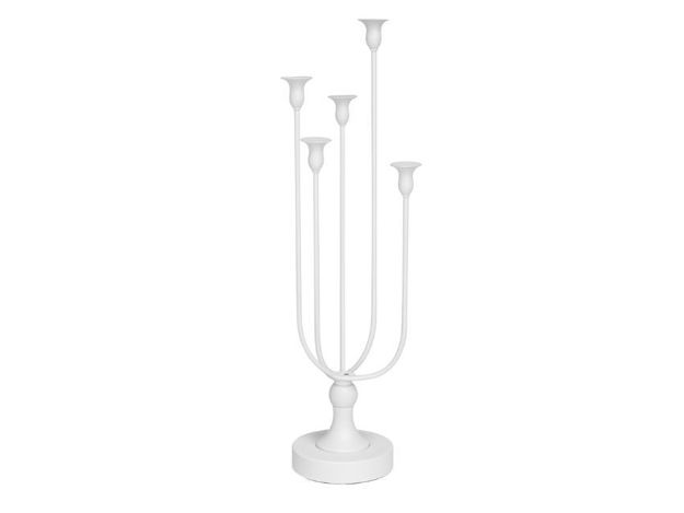 Slika Svijećnjak metalni 80cm;5 svijeća;bijela