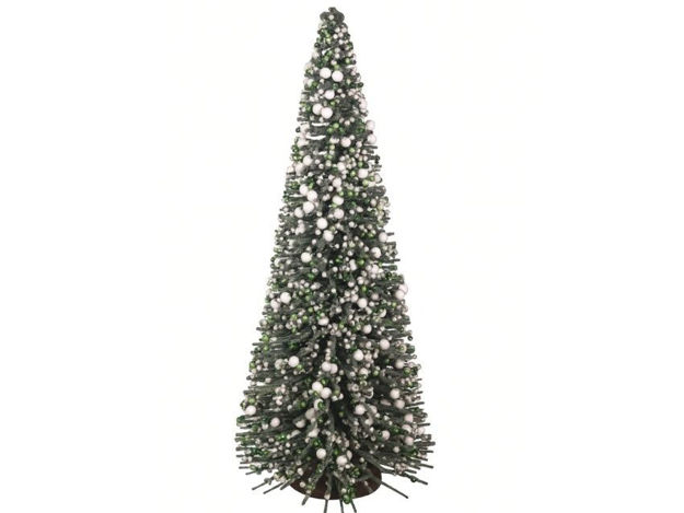 Slika Bor s berry dekoracijom 60x24cm; zelena/bijela