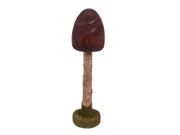 Slika Dekoracija gljiva na staklu 20x2cm; drvo; bordo
