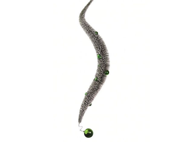 Slika Dekoracija s kuglicama 120x8cm; bijela/zelena