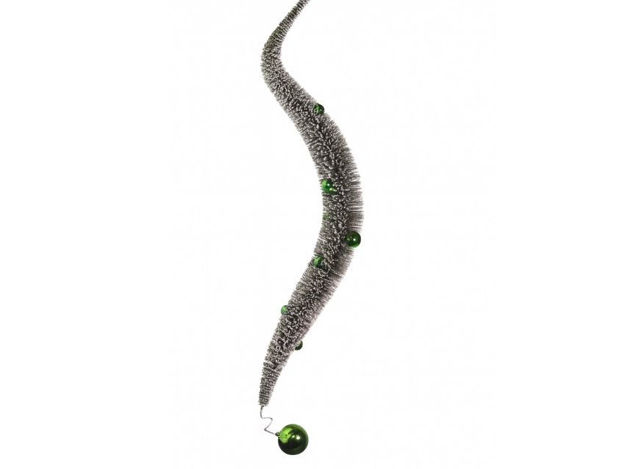 Slika Dekoracija s kuglicama 150x8cm; bijela/zelena