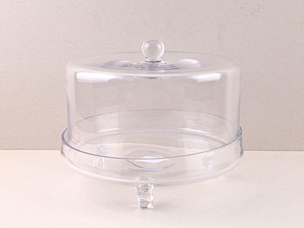 Slika Staklo tanjur na 3 nogice sa zvonom h24 d29.5cm.