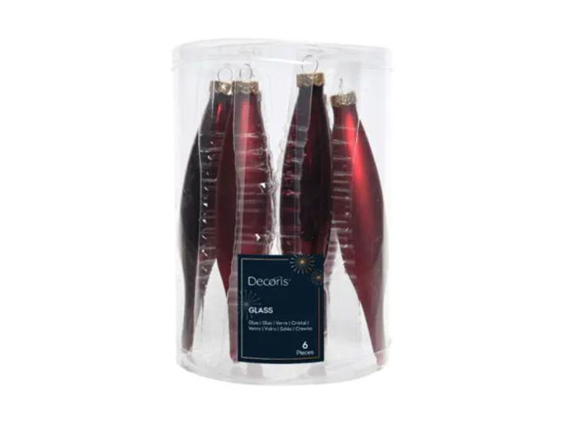 Slika Stakleni ukras siga d3 h15cm;s/6kom; crvena