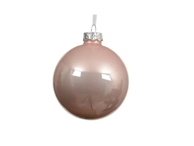 Slika Staklena kuglica d10cm; isprana roza