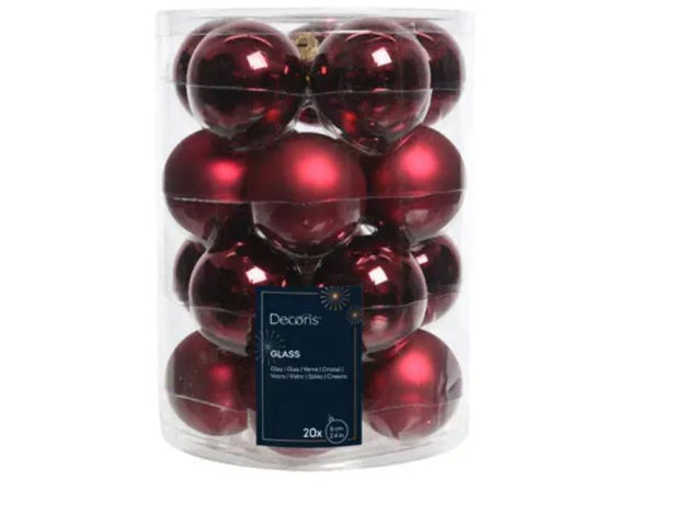 Slika Staklene kuglice d6cm; s/20kom; t. Crvena