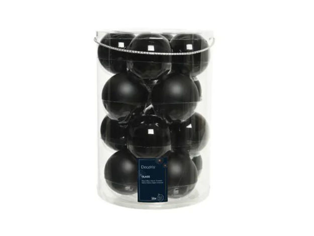 Slika Staklene kuglice d8cm; s/16kom; mat crna