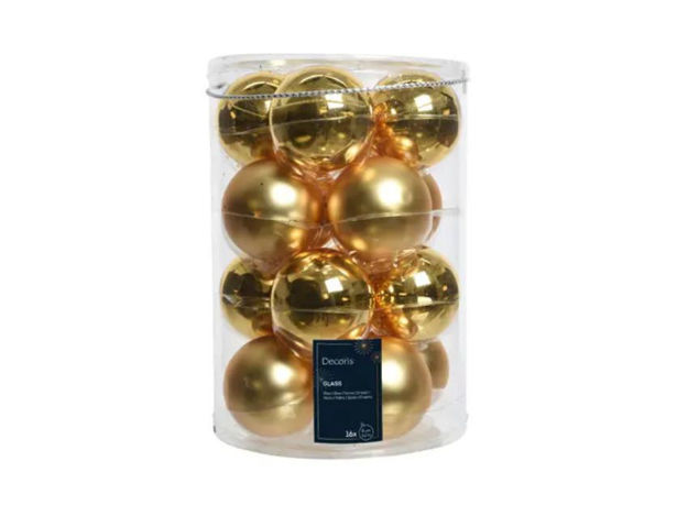 Slika Staklene kuglice d8cm; s/16; sv. Zlatna