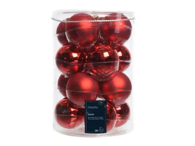 Slika Staklene kuglice d8cm; s/16kom; crvena