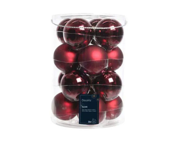 Slika Staklene kuglice d8cm; s/16kom; t. Crvena