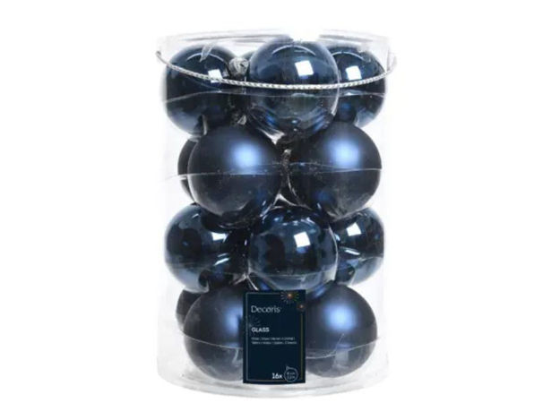 Slika Staklene kuglice d8cm; s/16kom; t. Plava