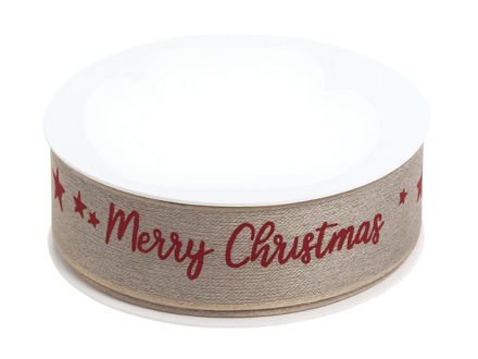 Slika Traka dekorativna "Merry christmas" 25mm x 15mt