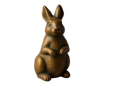 Slika Zec cementni 9.8x8.3x18.5cm; zlatna/crna