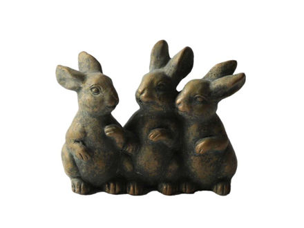 Slika Zečevi cementni 17.5x8x17.5cm; zlatna/crna