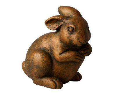 Slika Zec cementni 11.8x8.5x13.3cm; zlatna/crna