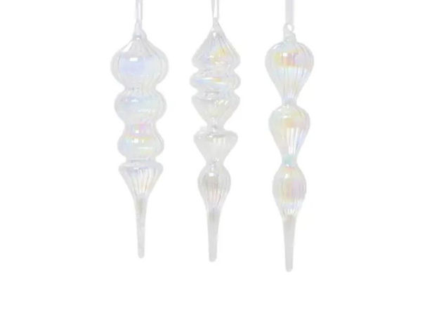 Slika Stakleni ukras h26cm d6cm iris/transparent