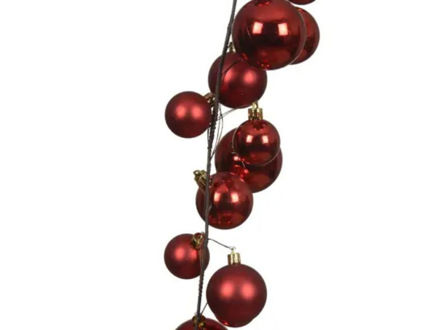 Slika Girlanda s kuglicama 10 x 10 x 180cm; crvena
